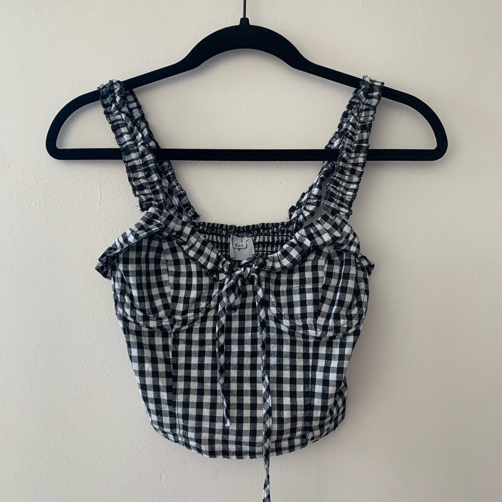 Princess Polly gingham crop tank top